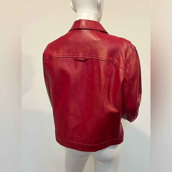 Jones New York red genuine leather jacket - Picture 6 of 7